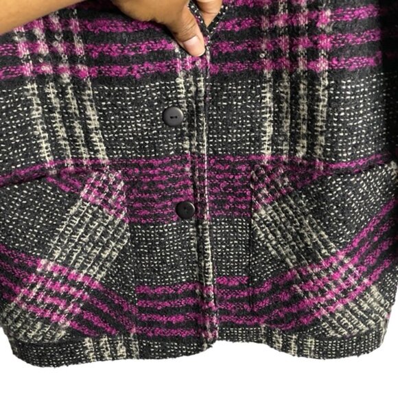 Simon Chang Women's Vintage Tweed Classic Notched Lapel Single Breasted Blazer - Picture 5 of 8